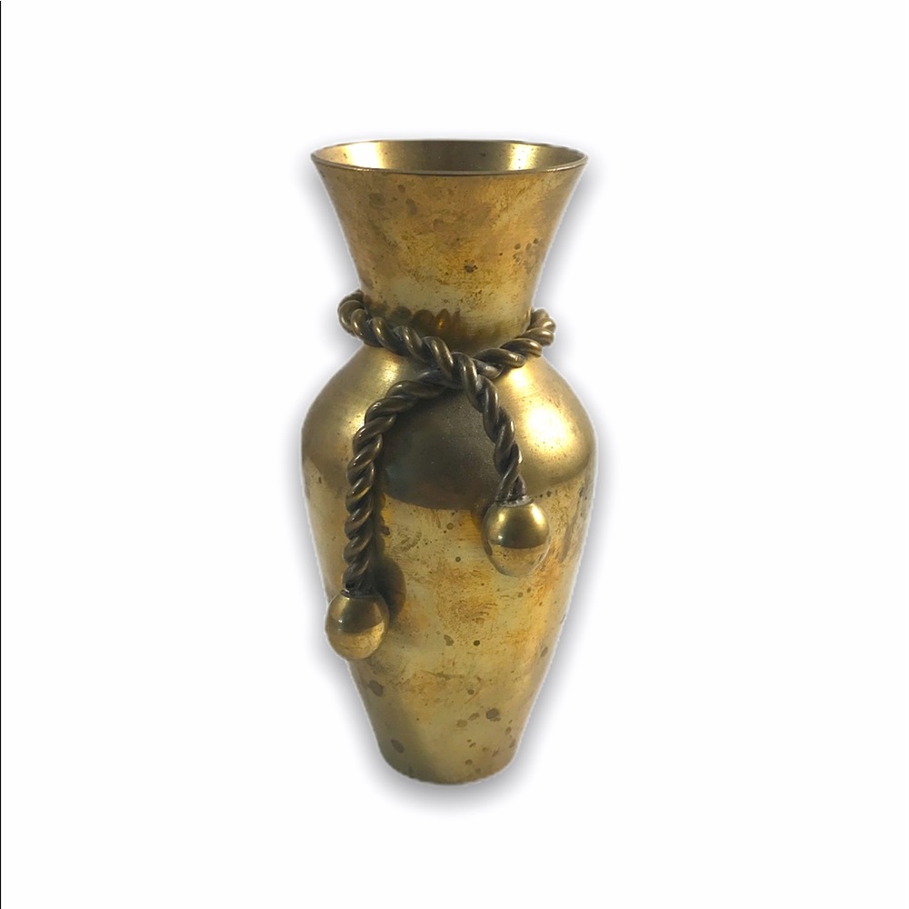 ⤵️Vintage solid Brass vase With Rope Desi… - Picture 5 of 11